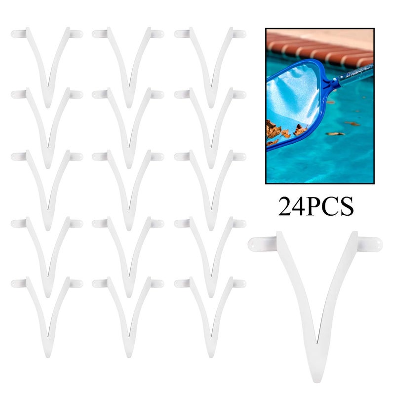 Funmit Pool Butterfly Clips V-Clips Attachment Clips Replacement for Pool Spa Brush Leaf Rake Leaf Skimmer (24 Pack) - Image 2